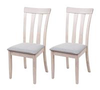 Set 2X sedie Cucina Sala Soggiorno HWC-G46 Legno massello - Struttura Chiara Cuscino Grigio