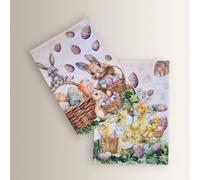 Set 2x strofinacci di PASQUA canovacci in cotone Uova e Anatroccoli