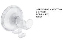 Set 3 Appendi Abiti Da Parete Ventosa Superbingo Crystal In Resina