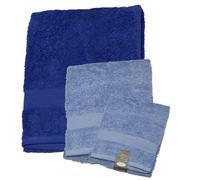 Set 3 Asciugamani Bagno Bicolore 100% Cotone spugna 560gr/mq viso ospite doccia