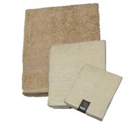 Set 3 Asciugamani Bagno Bicolore 100% Cotone spugna 560gr/mq viso ospite doccia