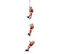 Set 3 Babbi Natale rossi Su Scala 75cm con 40 Luci LED Decorazione Natalizia new si arrampicano Interno Esterno casa balconi finestre terrazze Decorativo Natalizio