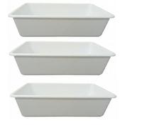 Set 3 Bacinelle frigo bianca 15litri certificata per alimenti 50x33x11 Vaschetta per la conservazone o trasporto della lavorazione di cibi uso professionale contenitori pizzeria ristoranti hotel pub