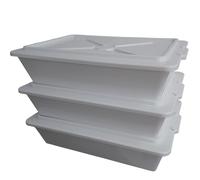 Set 3 Bacinelle frigo con coperchio LT 13 Bianca vaschette sovrapponibile 52x34x11cm frigo certificata per la conservazione e trasporto degli alimenti