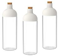 Set 3 barattoli contenitori cucina 1.2 litri - forma bottiglia - tappo dosatore