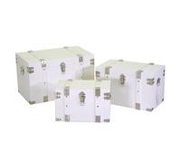 Set 3 Baule in legno bianco rettangolare