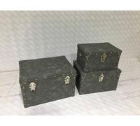 Set 3 Baule in Similpelle grigio