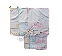 SET 3 BAVAGLINI+3 ASCIUGAMANI PER ASILO E SCUOLA MATERNA BAMBINO BAMBINA