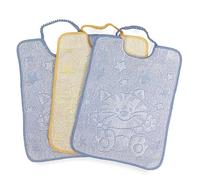 SET 3 Bavaglini BAVETTE bambino COCCOLE cm. 29x35 bavaglio con elastico Puro cotone - 3 PEZZI BAMBINO MASCHIO