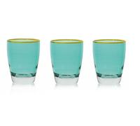 Set 3 Bicchieri da Tavola Acqua Vino Domino Incanto Acquamarine 300 ml Cerve