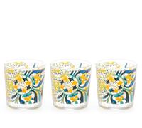Set 3 bicchieri faenza in vetro decorato cl35