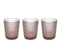 Set 3 bicchieri glass diamante ciclamino 300cc Tognana