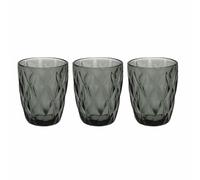 Set 3 Bicchieri Grigio Cc270 Rombus In Vetro Trasparente Colore Grigio