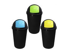 Set 3 bidoni spertura a push antirandagismo 40 lt Pattumiere per la Raccolta Differenziata pub bar ristoranti casa giardino locali commerciali forti resistenti interamente prodotti in Italia