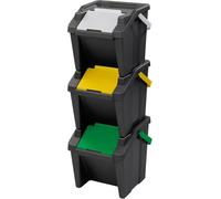 Tontarelli - Set di 3 bidoni impilabili MODA 30L con manico