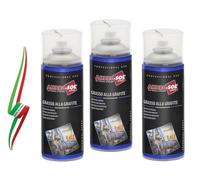 SET 3 BOMBOLETTE DI GRASSO SPRAY ALLA GRAFITE 400ml RESISTENTE ALLA CORROSIONE USURA TEMPERATURA 400°c " MADE IN ITALY "
