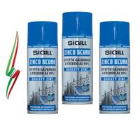 SET 3 BOMBOLETTE DI VERNICE ZINCO SCURO SPRAY PROTETTIVO PER ESTERNI "SIGILL" 100% MADE IN ITALY 400ml