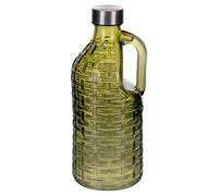 Set 3 Bottiglia acqua 1l in vetro con impugnatura, tappo in plastica PP e acciaio inox, Cedro Pedro