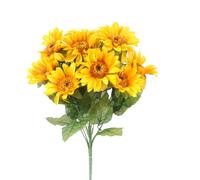 Set 3 Bouquet Artificiali di Girasoli con 12 Fiori Artificiali Altezza 41 cm Giallo