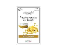 Set 3 Buste profumate da 4 pezzi armadi e cassetti fragranza Gold Flower. Camomilla Torino, Italia.