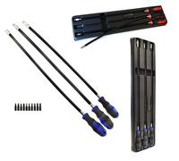 Set 3 cacciaviti cacciavite extra lunghi flessibili da 600mm + 10 inserti