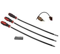 Set 3 cacciaviti da 60cmcacciavite extra lunghi flessibili + 10 INSERTI