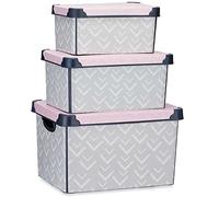 SET 3 CAJAS ALMACENAJE PLASTICO 39 X 29 X 23,5 CM