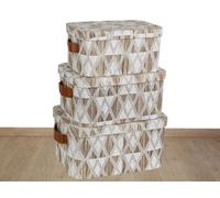 SET 3 CAJAS FIBRAS NATURALES ASAS PIEL