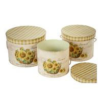 SET 3 CAJAS GIRASOLES CARTÓN 27X23 32X25 36X27 CM