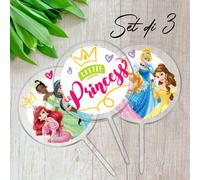 Set 3 Cake Topper Torta Compleanno Bambina Disney Principesse