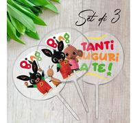 Set 3 Cake Topper Torta Compleanno Bambini Bing Bunny