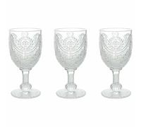 Set 3 Calici da Vino Trasparenti Decorati Tognana Savoia
