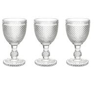 Set 3 calici glass diamante trasparente 280cc Tognana