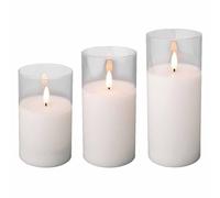 Set 3 candele con LED 17,5 cm