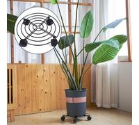 Set 3 Carrelli per Piante Rotolanti in Metallo Fioriera Carrelli per Uso Interno