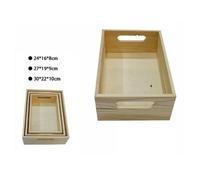 SET 3 CASSETTE CASSETTA IN LEGNO NATURALE DECOUPAGE TRIS MATRIOSKA SCATOLA