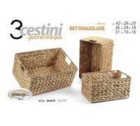 SET 3 CESTE RETTANGOLARI CESTA CUCINA BAGNO CAMERA PORTA OGGETTI ACCESSORI
