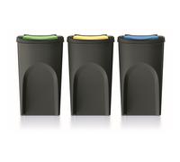 Set 3 Cestini Raccolta Differenziata Keden 35L Nero IKWB35S3-S411