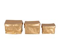 Set 3 cestini rettangolare dorati con coperchio, Golden Kitchen