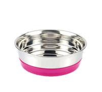 Set 3 ciotole in acciaio Fluo con base in gomma antiscivolo per cani e gatti Cro