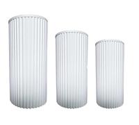 Set 3 colonne ondulate in polistirolo impilabili | Misure: Ø50 H100 Cm, Ø40 H90, Ø30 H80 cm