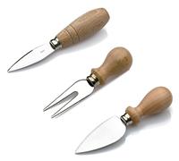 Set 3 coltelli per formaggio, acciaio inox, servi formaggi, manico in legno, grana, parmigiano, mini coltelli, 3 modelli, ergonomici, per dolci e dessert, utile in cucina, utensili da servizio