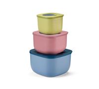 Guzzini - Kitchen Active Design, STORE&MORE BIO Set 3 Contenitori Ermetici Alti per Frigo/Freezer/Microonde - Multicolour, 19,5 x19,5 x h12,3 cm | 750/1550/2800 cc - 17072652