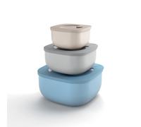 SET 3 CONTENITORI ERMETICI BASSI CUCINA STORE AND MORE KITCHEN ACTIVE DESIGN CON