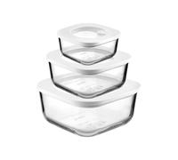 SET 3 CONTENITORI ERMETICI IN VETRO 'STORE&MORE GLASS' "FOOD STORAGE"