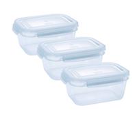 SET 3 Contenitori per Alimenti 1,4 Lt - 20,3 x 15,3 x 8,7 Plastica Ermetici 2675