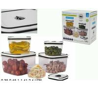 Set 3 contenitori per alimenti cibo in plastica con coperchio Contenitore Frigo