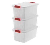 Set 3 Contenitori Rettangolari 59x39x28 cm in Plastica Keter K-Latch L