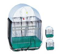 Set 3 Coperture Gabbia Uccelli Rete Protezione Cover Gabbietta Raccogli Semi