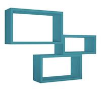 MENSOLE DA PARETE RETTANGOLARI SET DI 3 PZ COMPONIBILE VARI COLORI MOD. TRITTICO